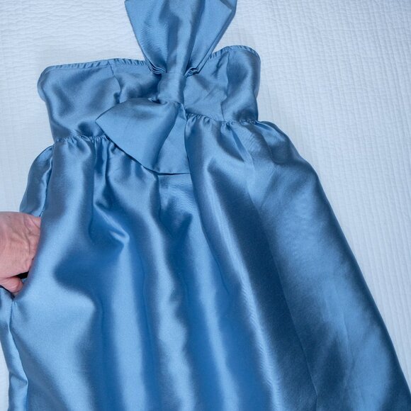 NWT Petal & Pup Betina Bow Satin Maxi Dress Blue Formal Wedding Guest Nordstrom - Picture 12 of 16